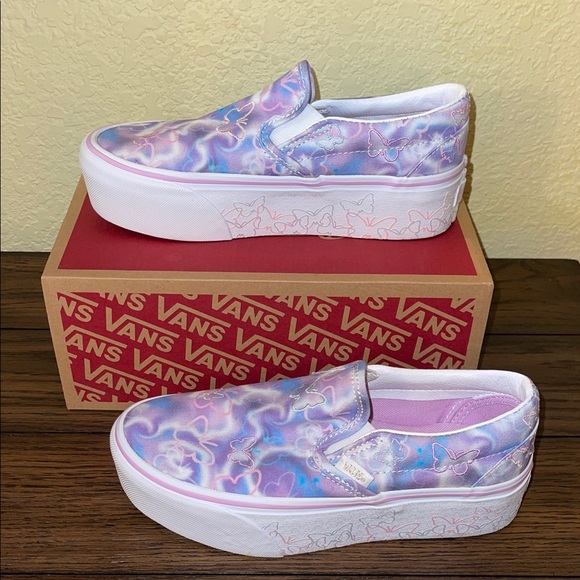 Vans Slip-On Platform Sneakers - Lavender Pink Butterfly - Picture 3 of 8